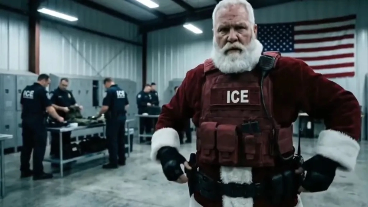 ICE releases an AIgenerated video showing Santa Claus arresting immigrants
