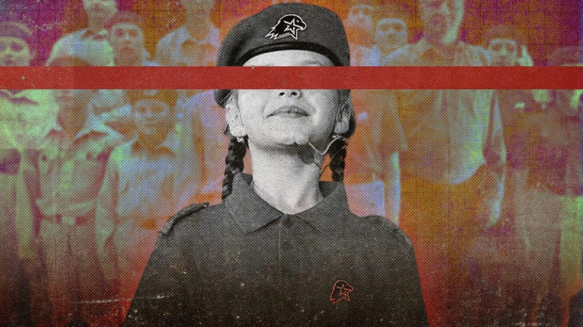 Ukrainian children whom Russia trains to fight against their own country