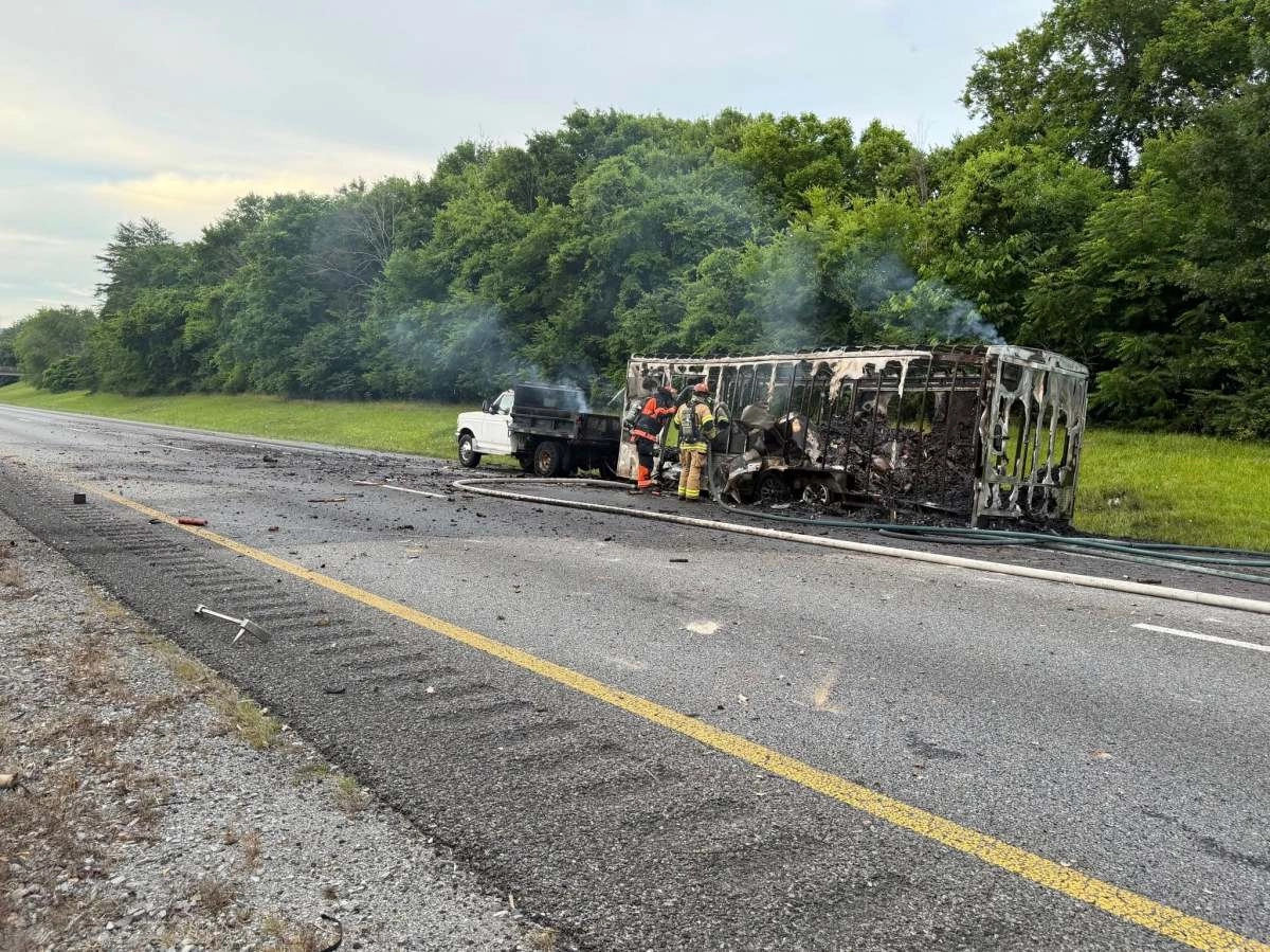 Truck loaded with fireworks explodes on Tennessee highway causing road closure
