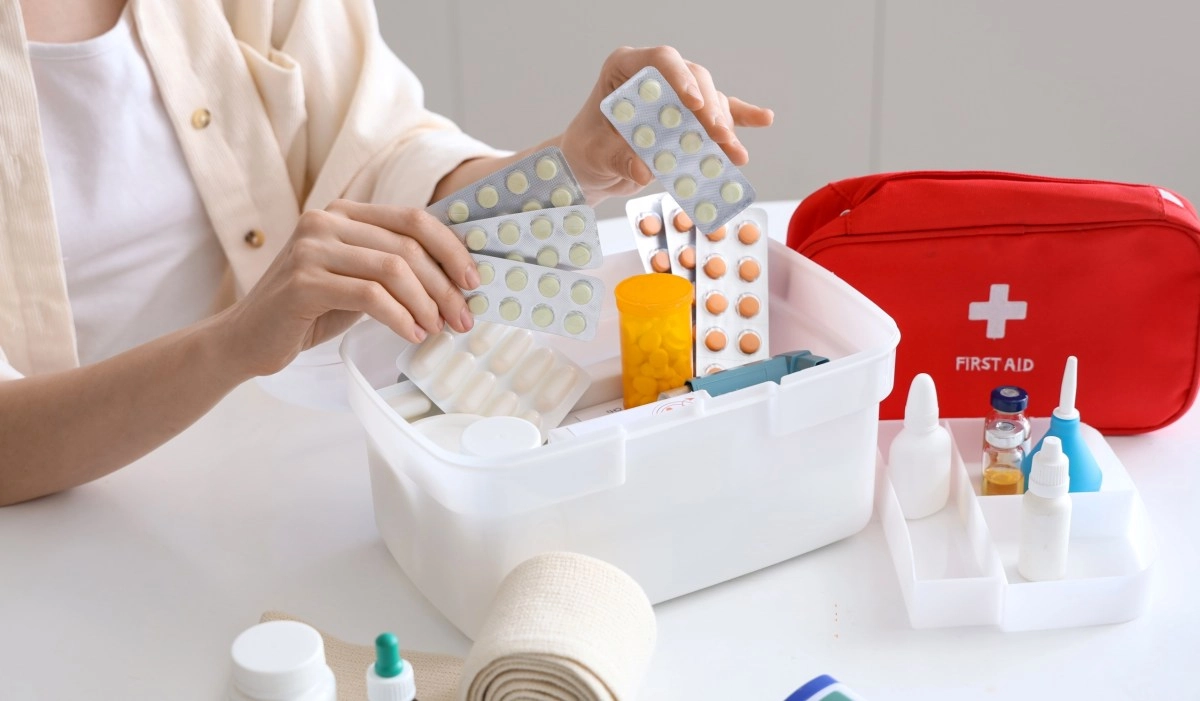 What should a first aid kit contain in case of emergency