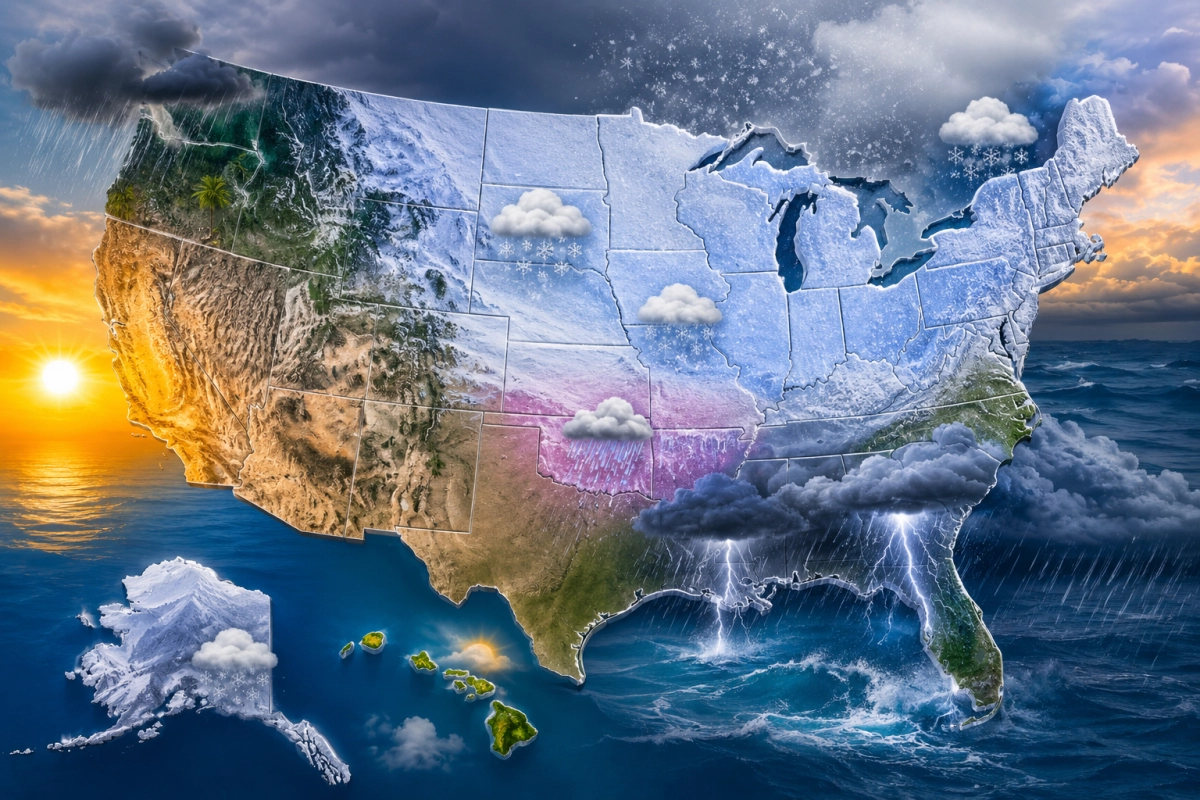 What winter 20262027 will be like in each US state snow cold and rain due to El Nio