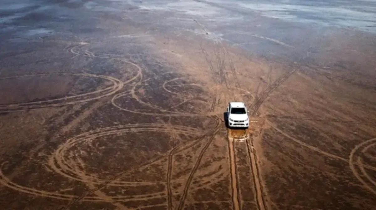 Outrage over the environmental damage caused by a man with his truck in an ecosystem in Argentina