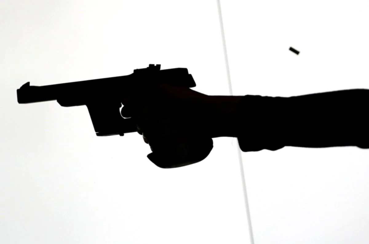 Fragment of bullet remains behind the eye of a Spanish after shooting in Los Angeles