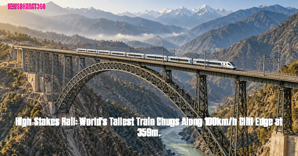 High-Stakes Rail: World's Tallest Train Chugs Along 100km/h Cliff Edge at 359m.