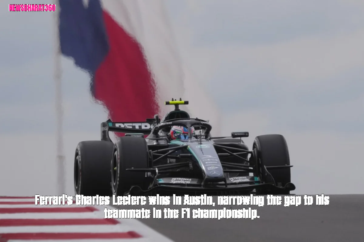 Ferrari's Charles Leclerc wins in Austin, narrowing the gap to his teammate in the F1 championship.