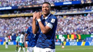 Mbapp� reached 14 goals in World Cups and is already the top scorer in France's history