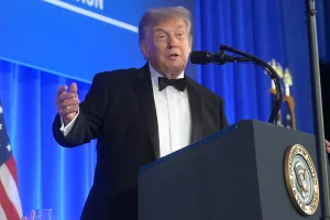 Trump jokes at the White House correspondents' dinner about extending his term in office