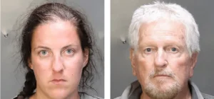 A 32-year-old woman and a 75-year-old man were arrested for alleged lewd acts in front of children at a Texas pool.