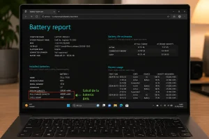 So you can know the real status of the battery of your Windows laptop, without installing anything
